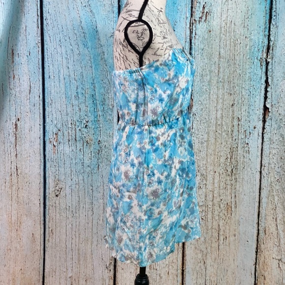 BEC + BRIDGE EUC Blue Sky Printed Strapless Silk Dress - Picture 10 of 12